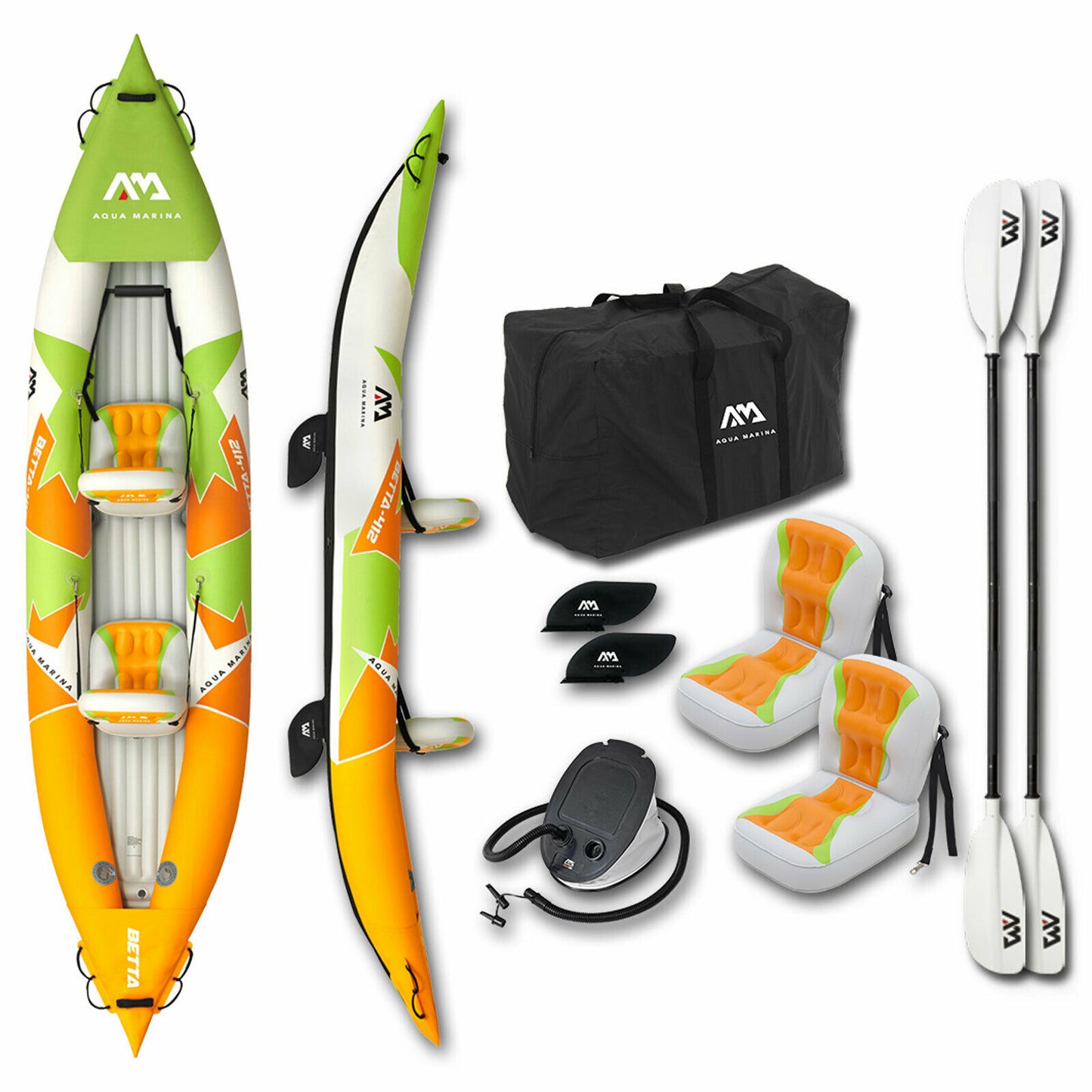 Aqua Marina Betta-412 Inflatable 2 Man Kayak 13'6"