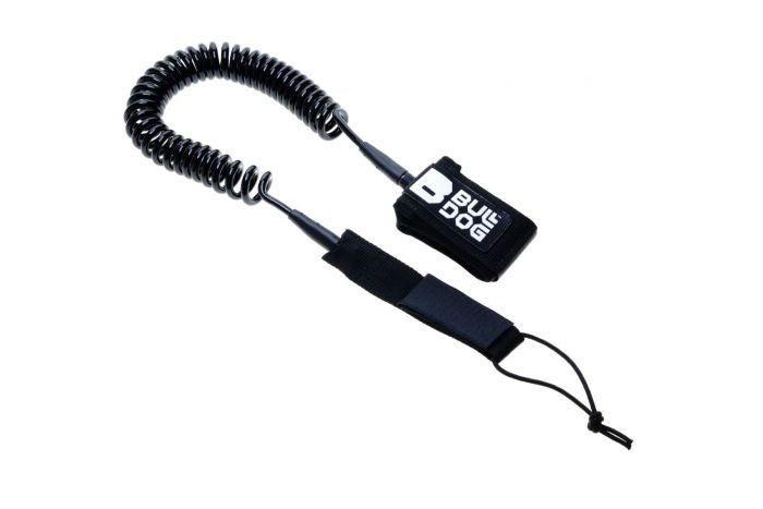 Bulldog 11ft SUP Coiled Leash - Black