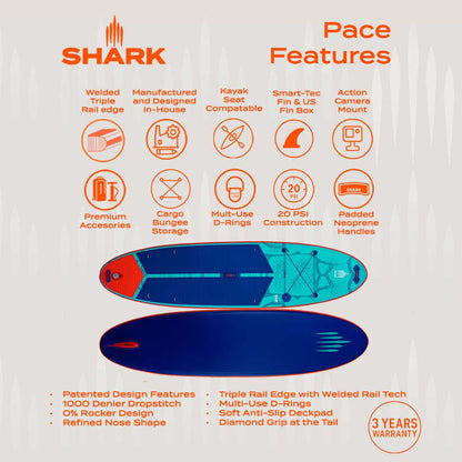 Shark Pace Inflatable SUP 10’6" x 32" x 5"